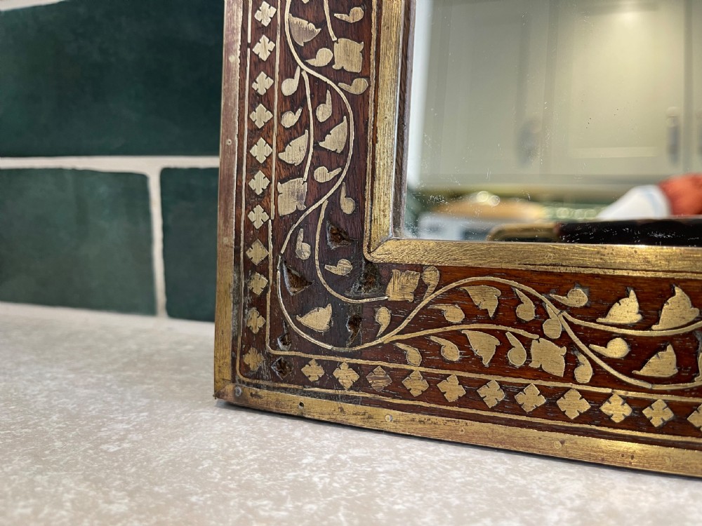Pair of brass inlaid Hoshiarpur mirrors  View II