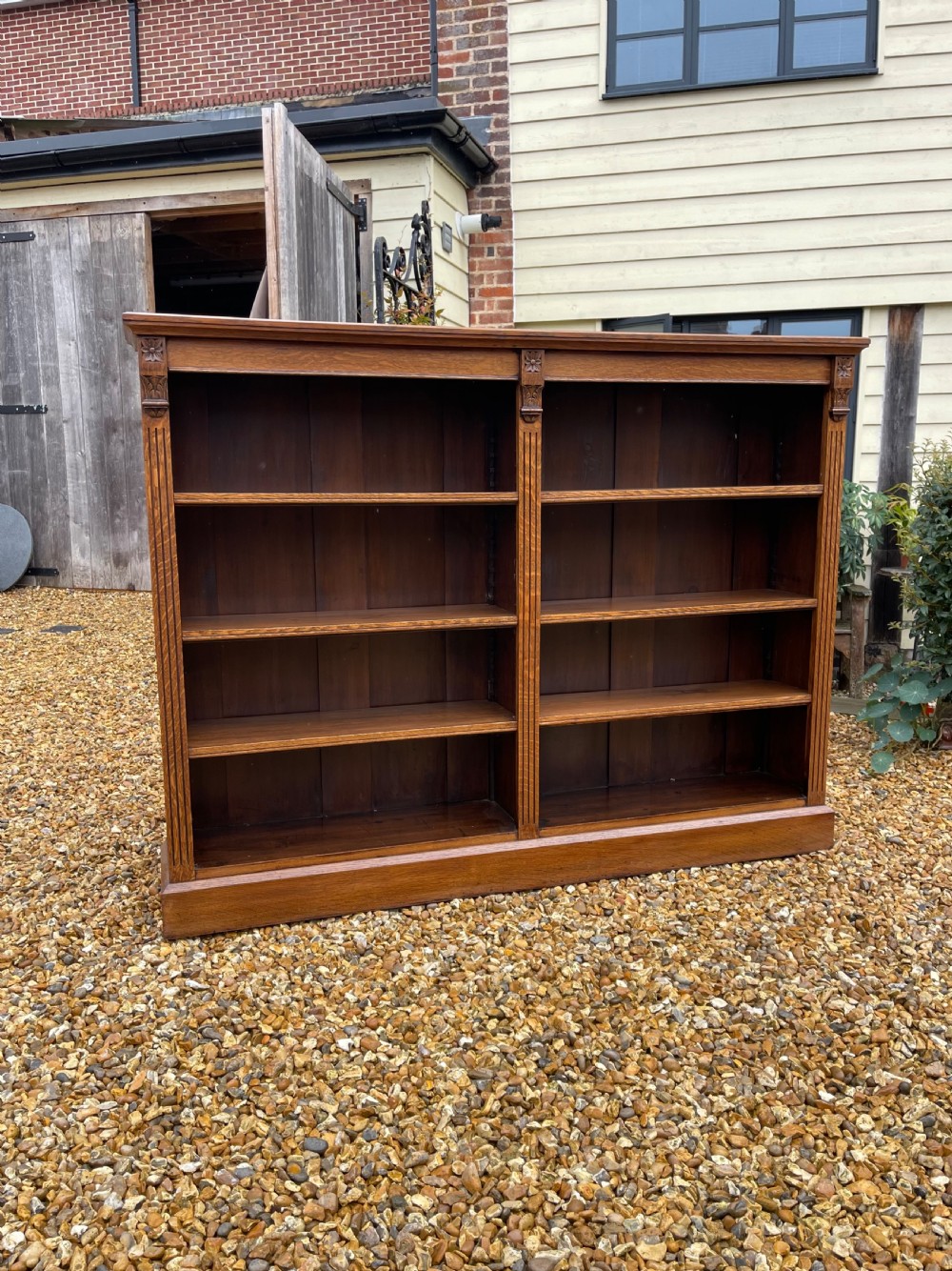 Edwardian oak bookcase 