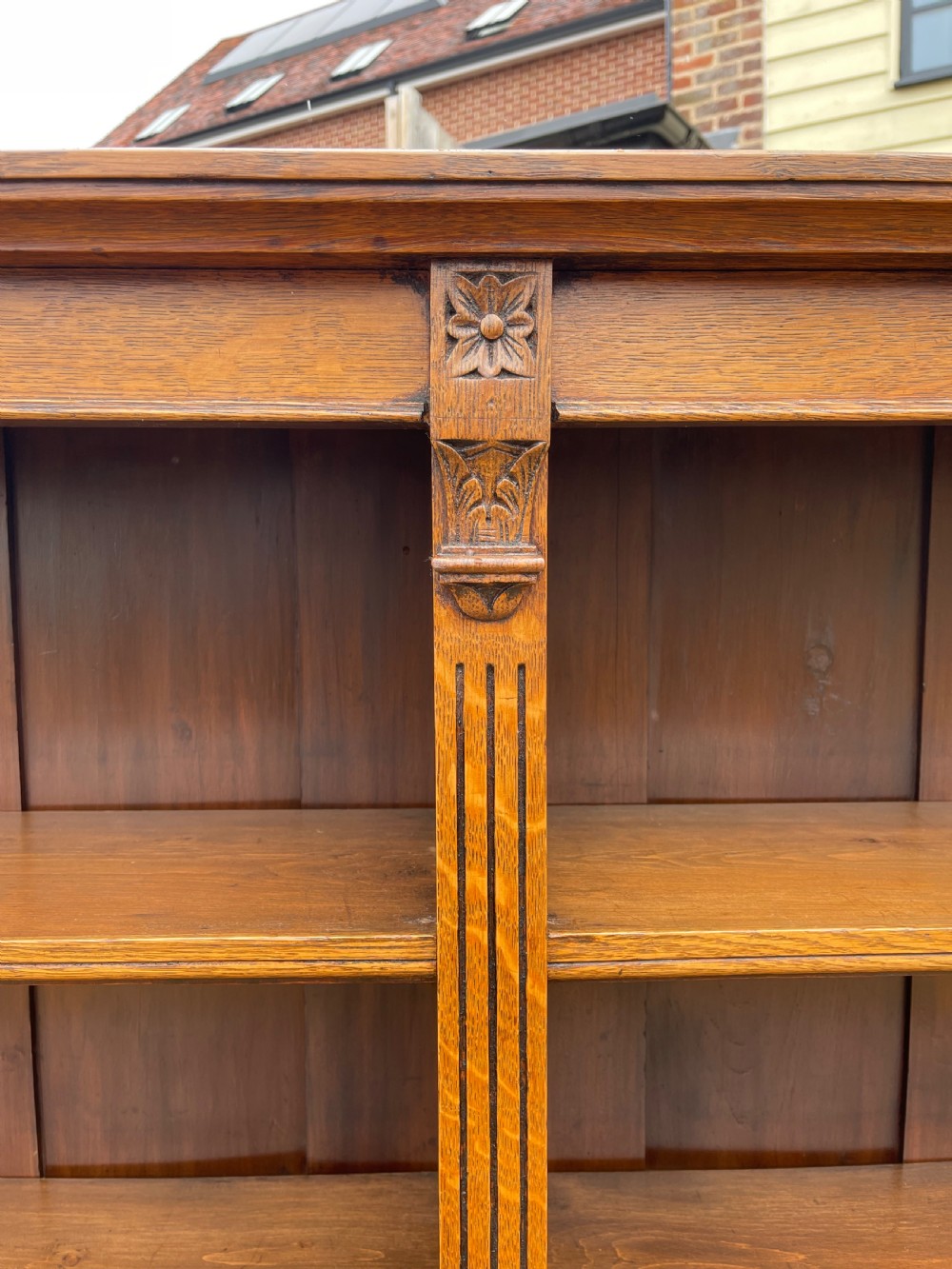 Edwardian oak bookcase  View II