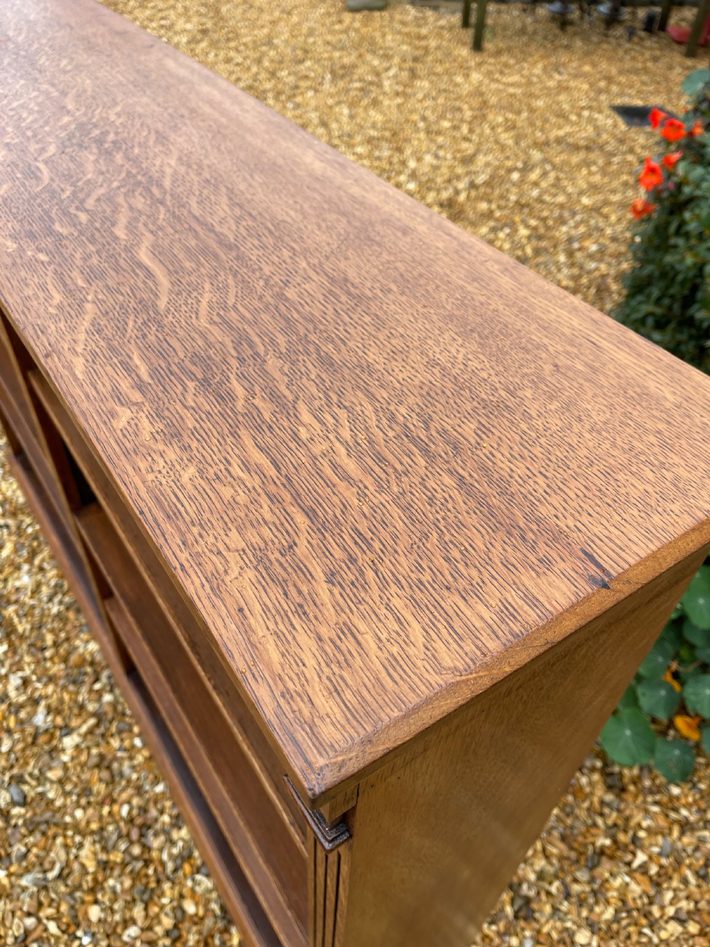 Edwardian oak bookcase  View III