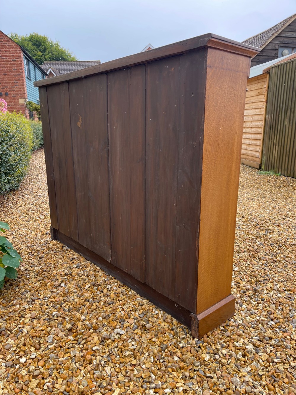 Edwardian oak bookcase  View IV