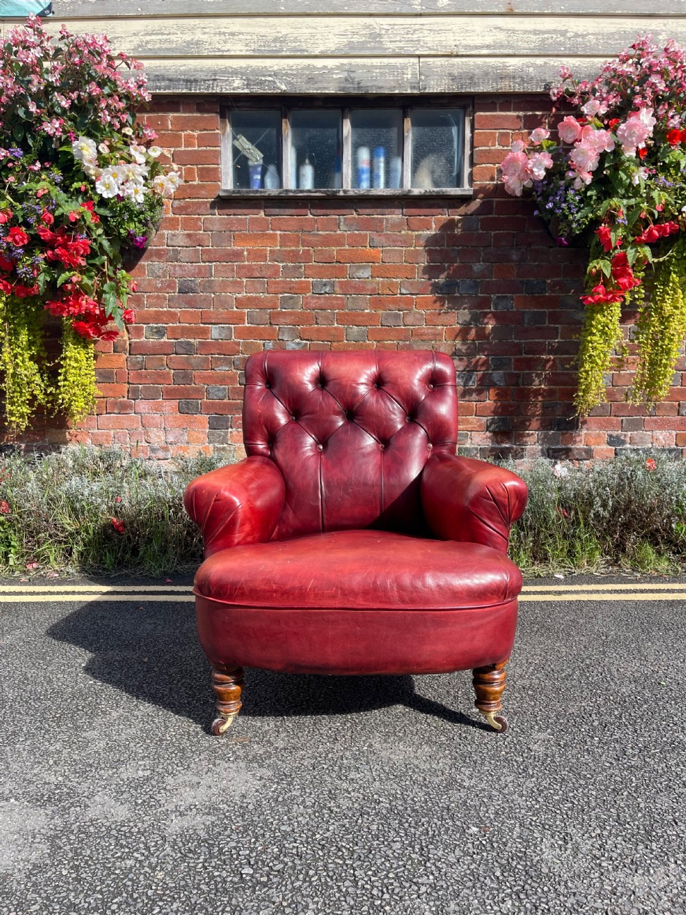 Antique leather armchair 