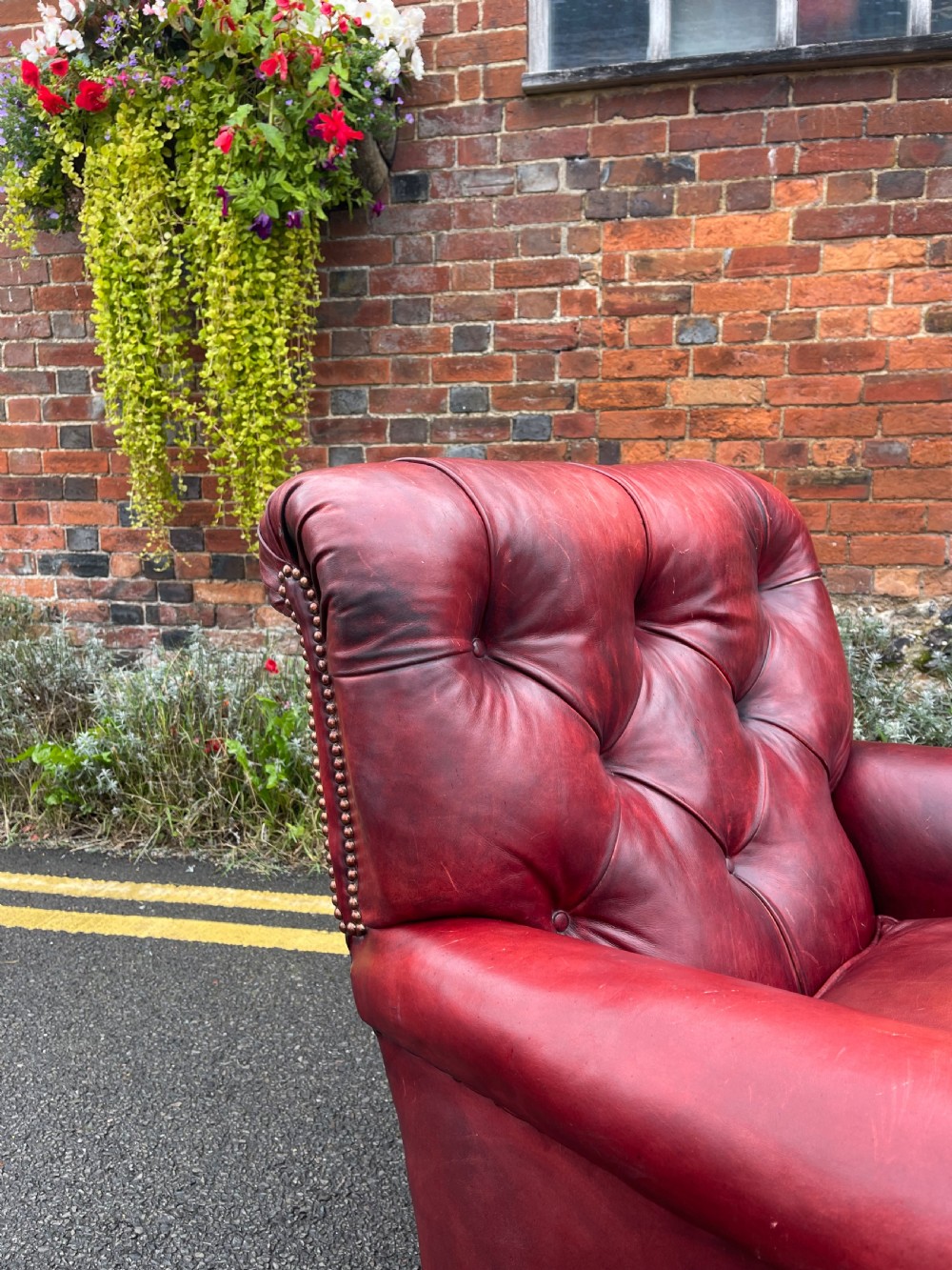 Deep seated leather armchair  View V
