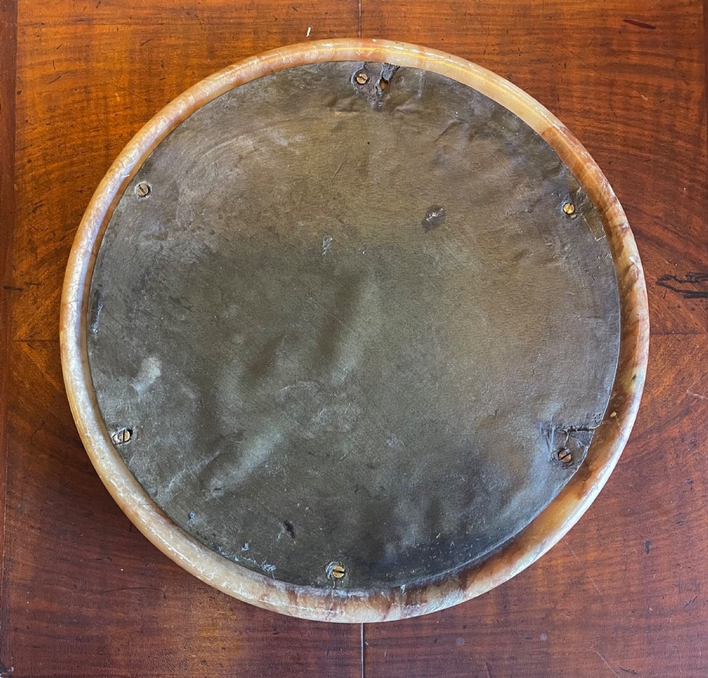 Small Alabaster framed circular mirror  View III