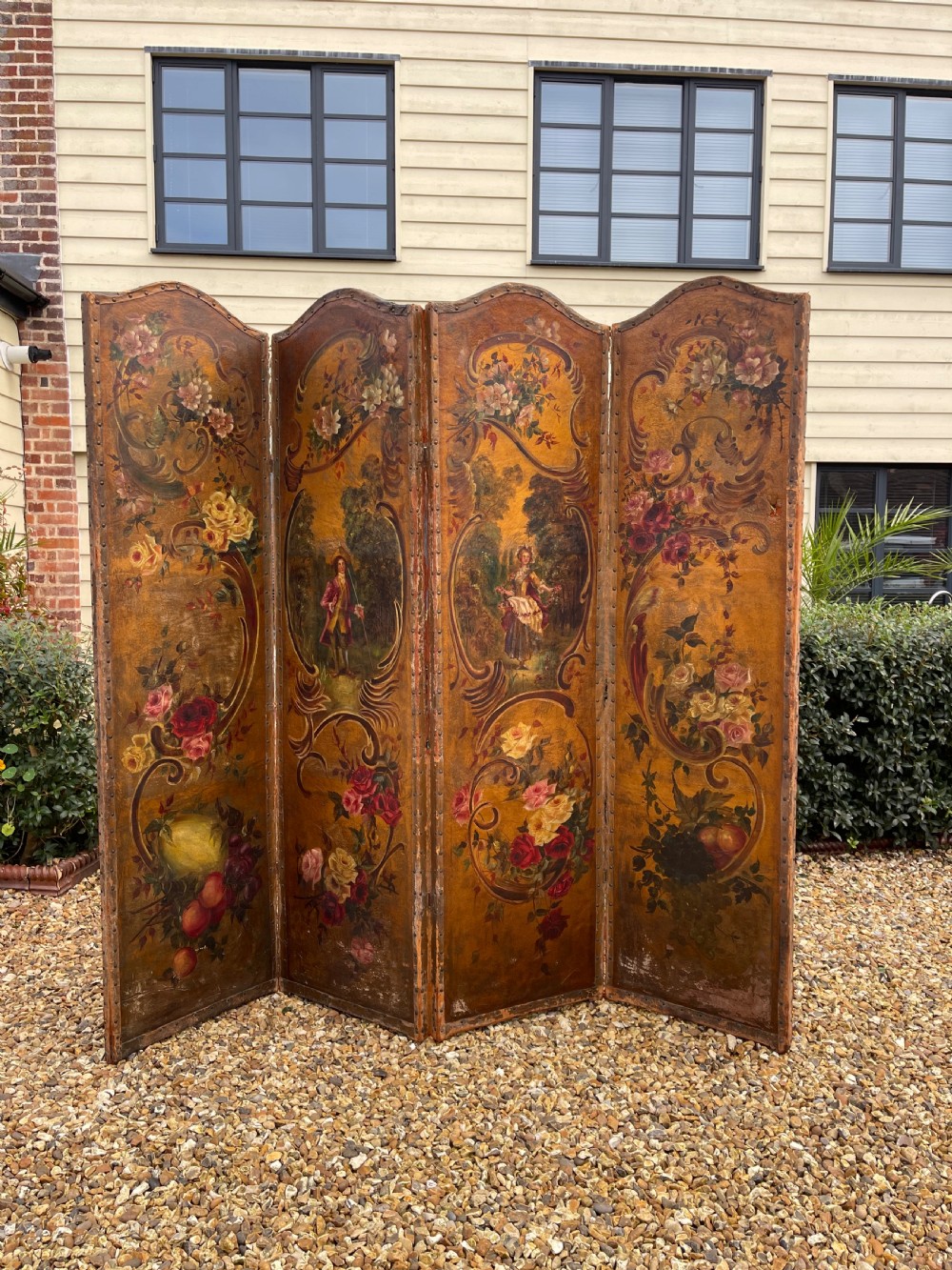 Painted leather screen