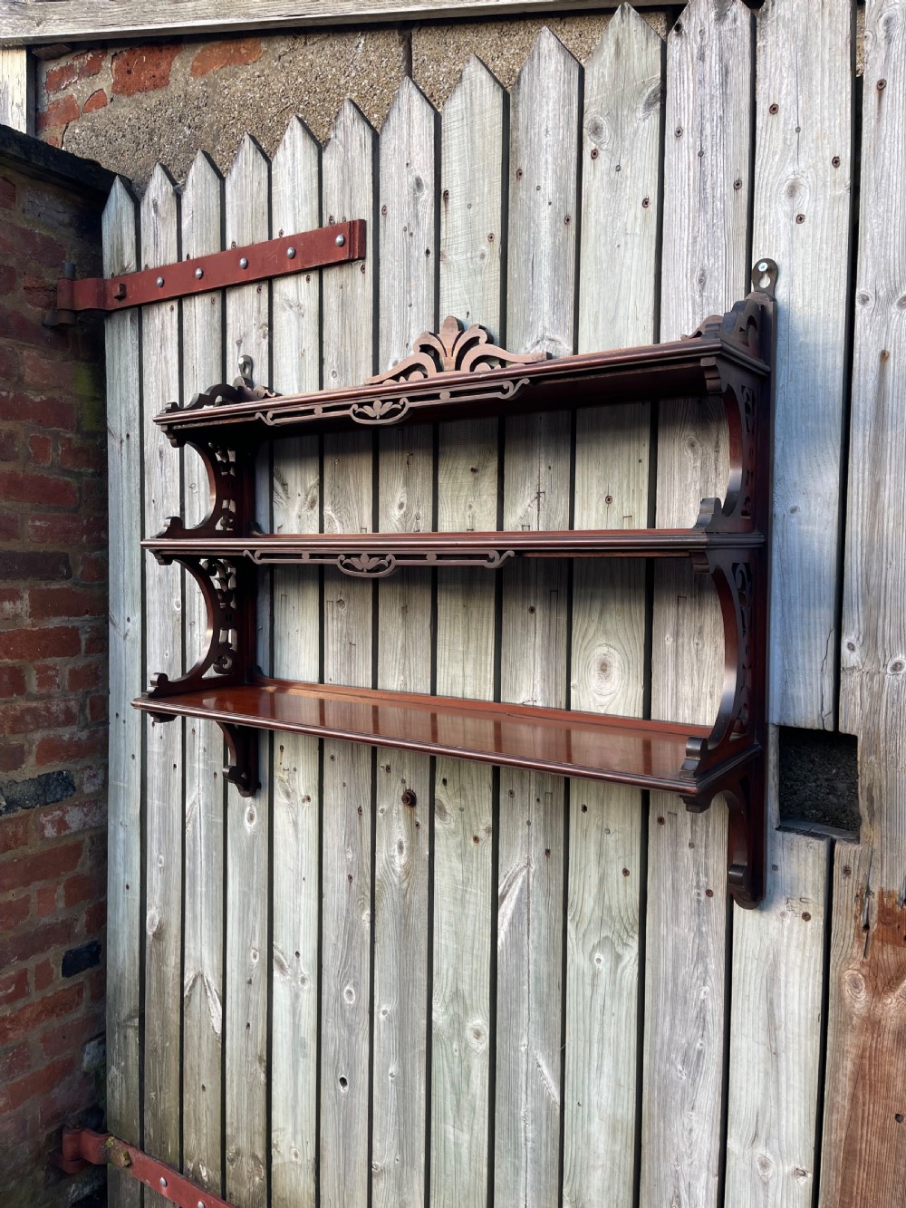 Mahogany wall shelves 