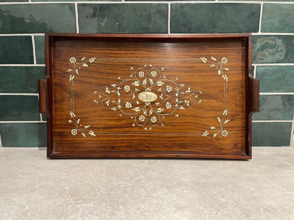Indian bone inlaid tray