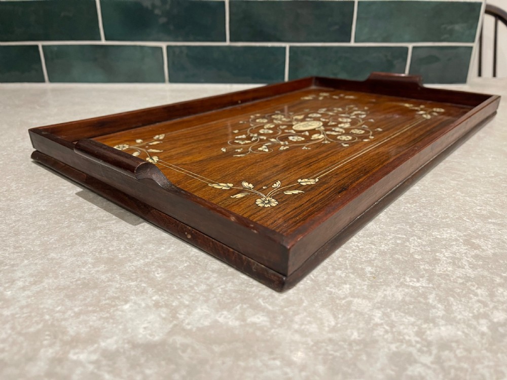 Indian bone inlaid tray View III