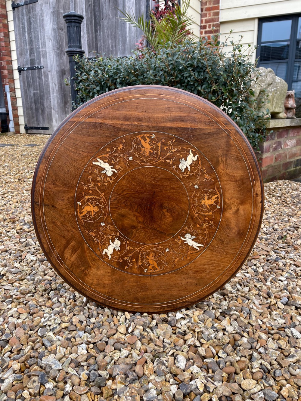 Late Victorian bone inlaid rosewood table  View III