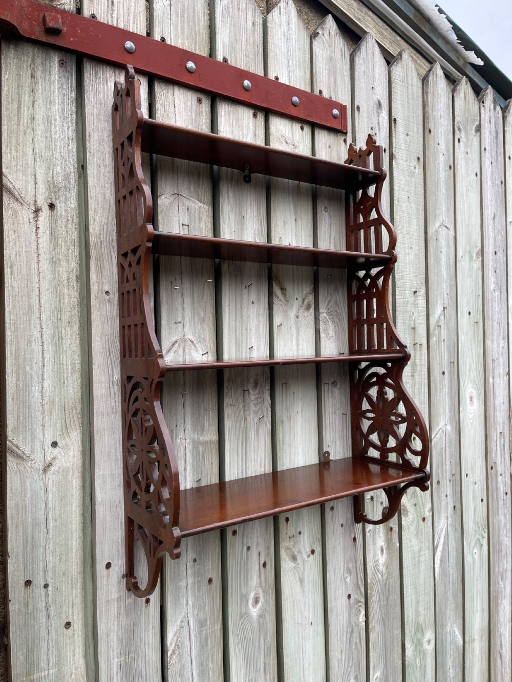 Mahogany wall shelves 