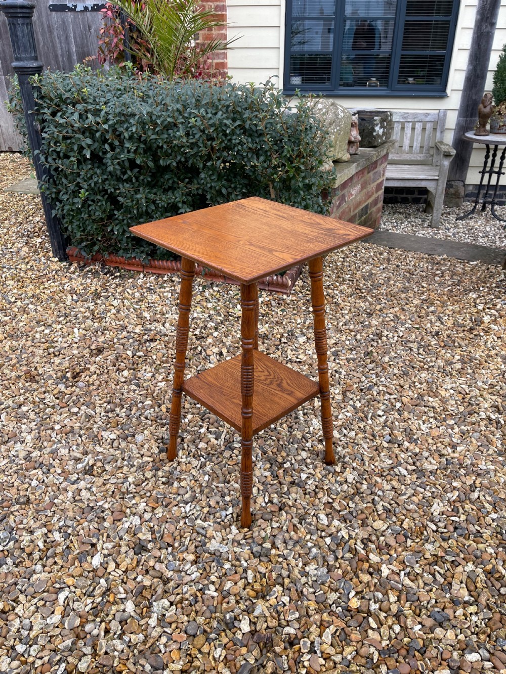 Oak two tier table 