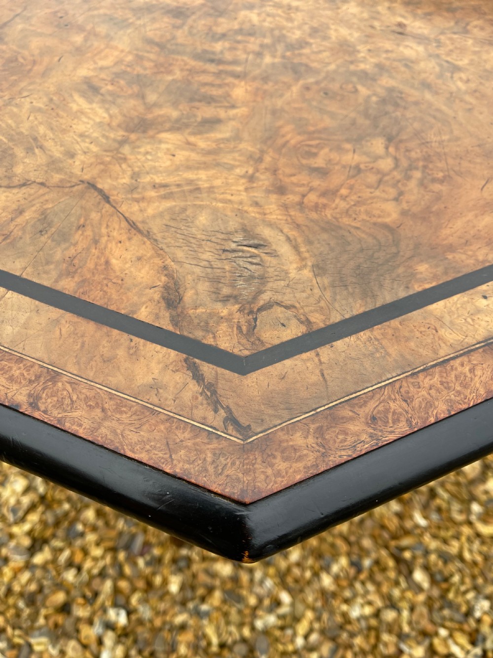 Victorian burr Walnut table  View II
