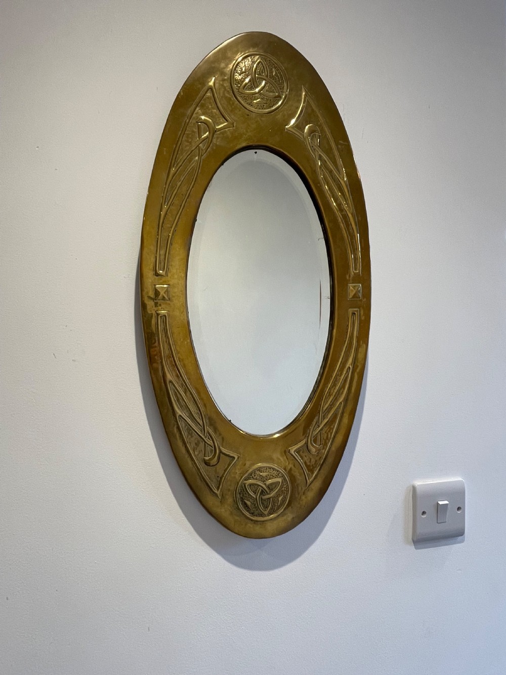 Glasgow school brass mirror 