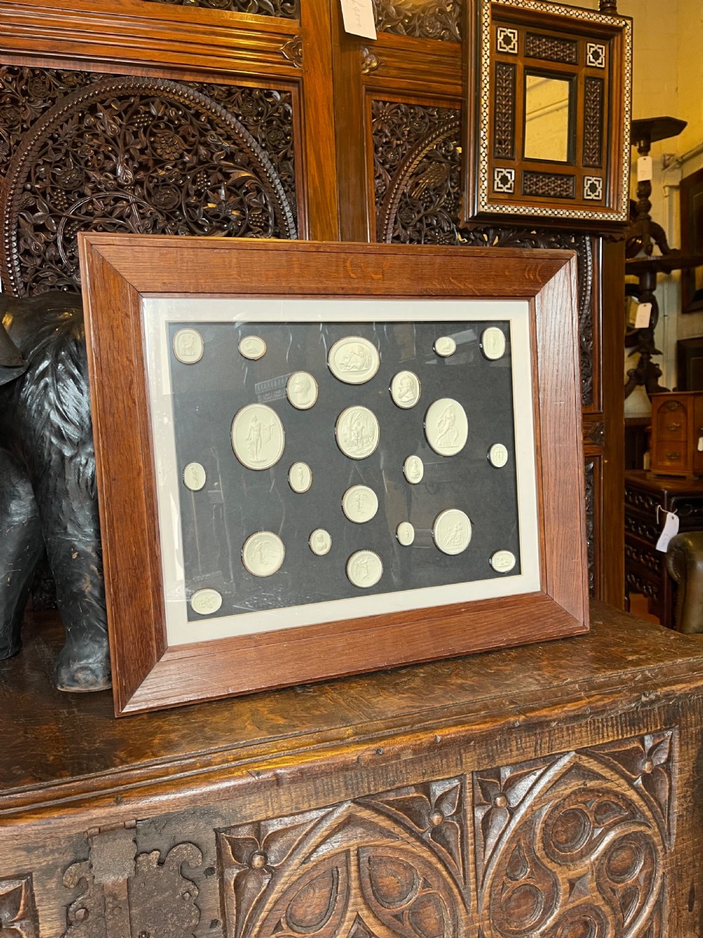 Framed plaster intaglios