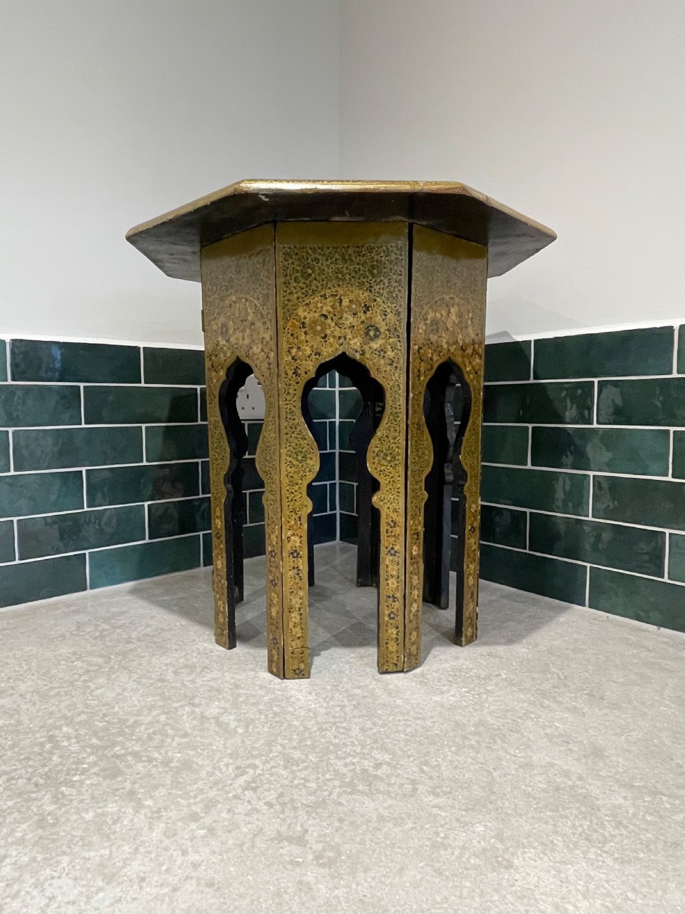 Kashmiri polychrome decorated table
