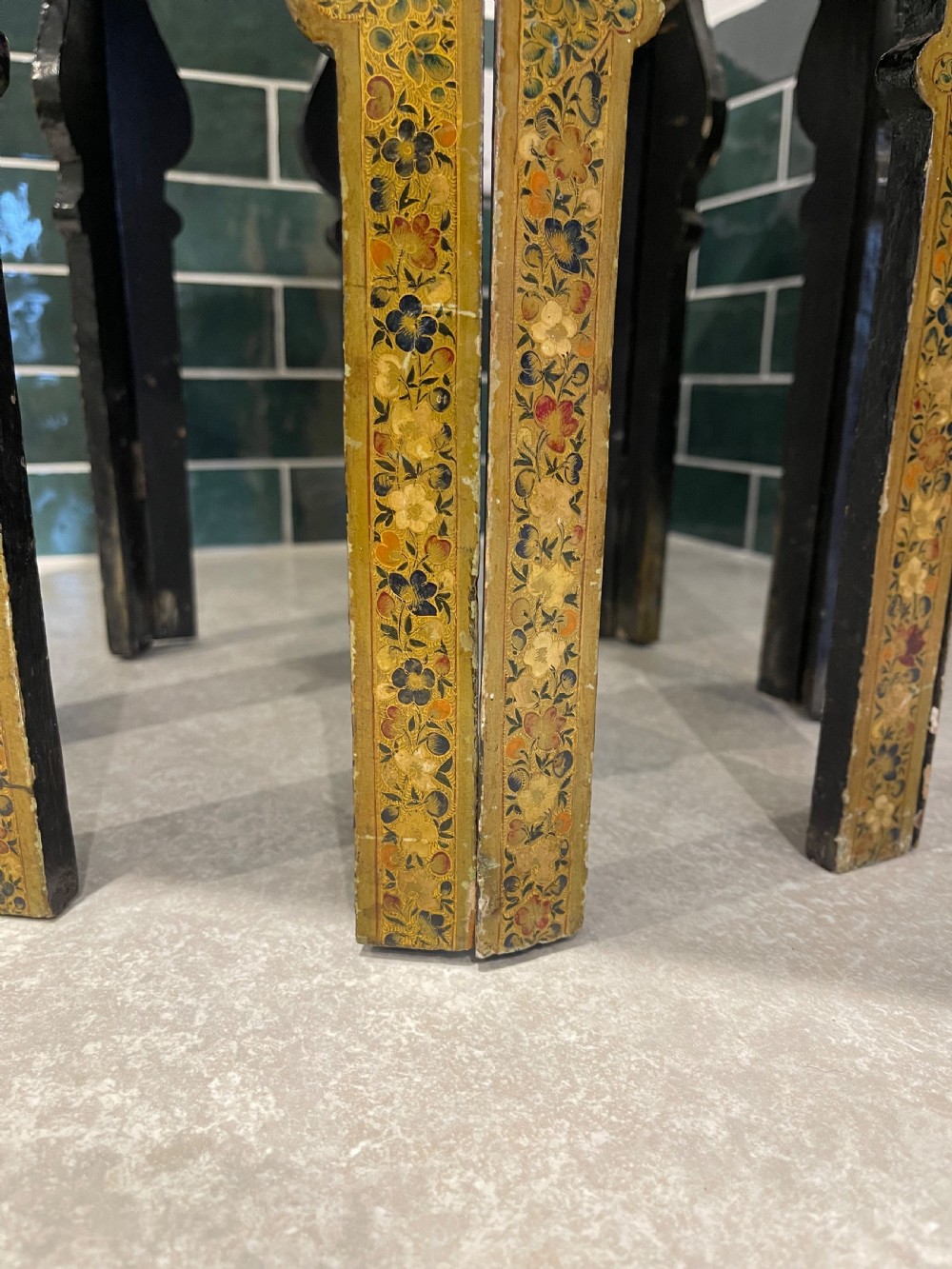 Kashmiri polychrome decorated table View V