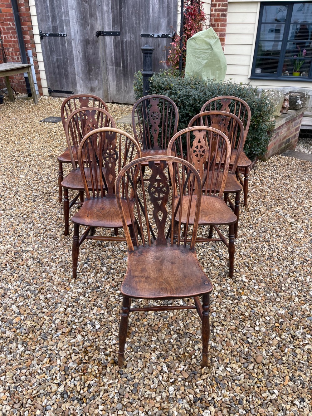 Harlequin set of eight chairs