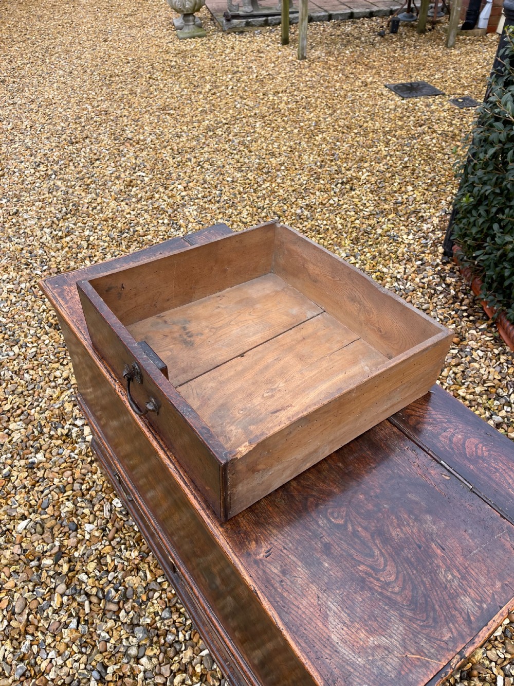 Eighteenth century elm coffer View VI