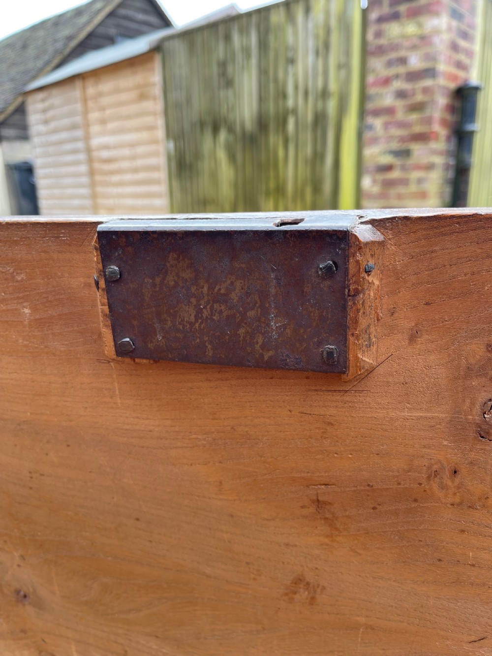 Eighteenth century elm coffer View IX