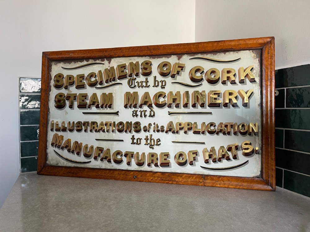 Nineteenth century reverse painted sign