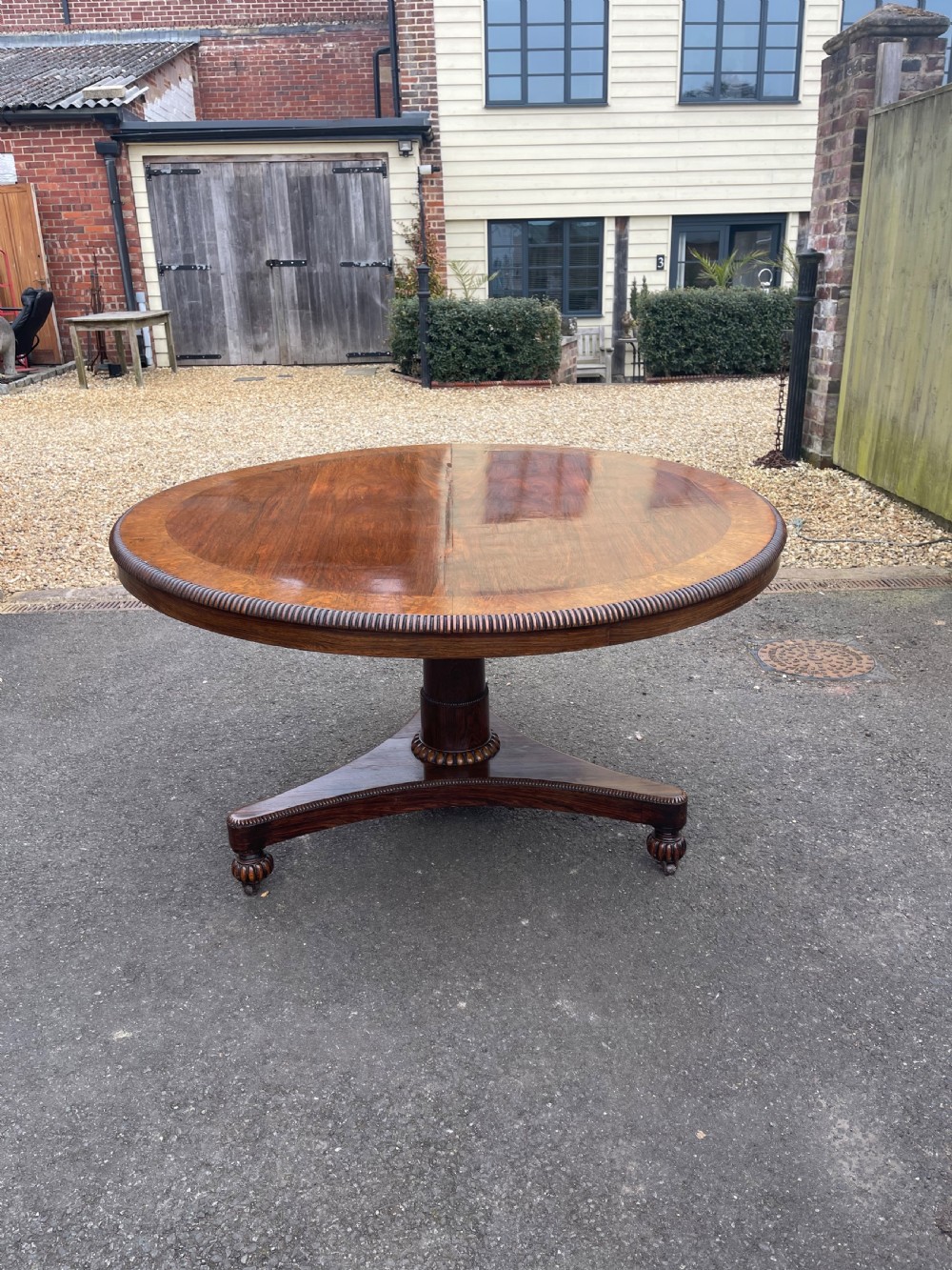 Regency period rosewood pedestal table  View II