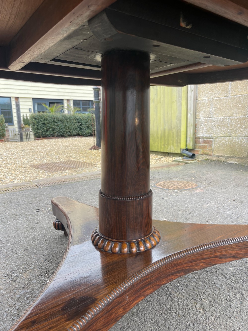 Regency period rosewood pedestal table  View X