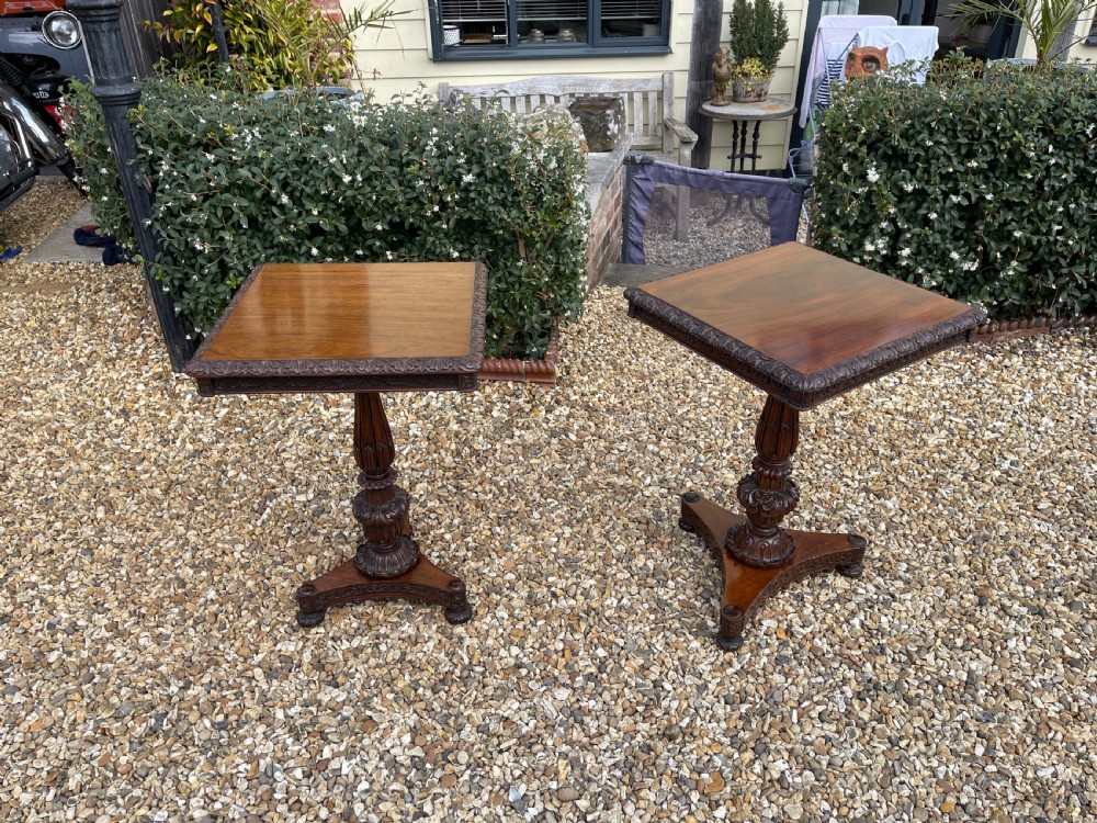 Matched pair of Anglo Indian Padauk tables 