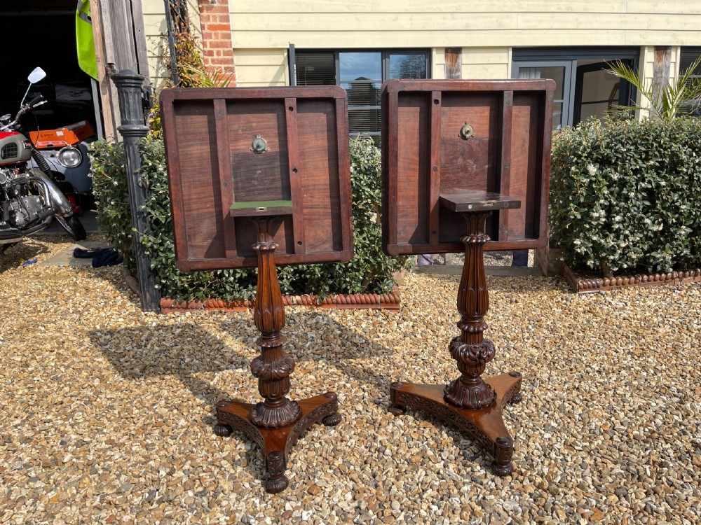 Matched pair of Anglo Indian Padauk tables  View VII