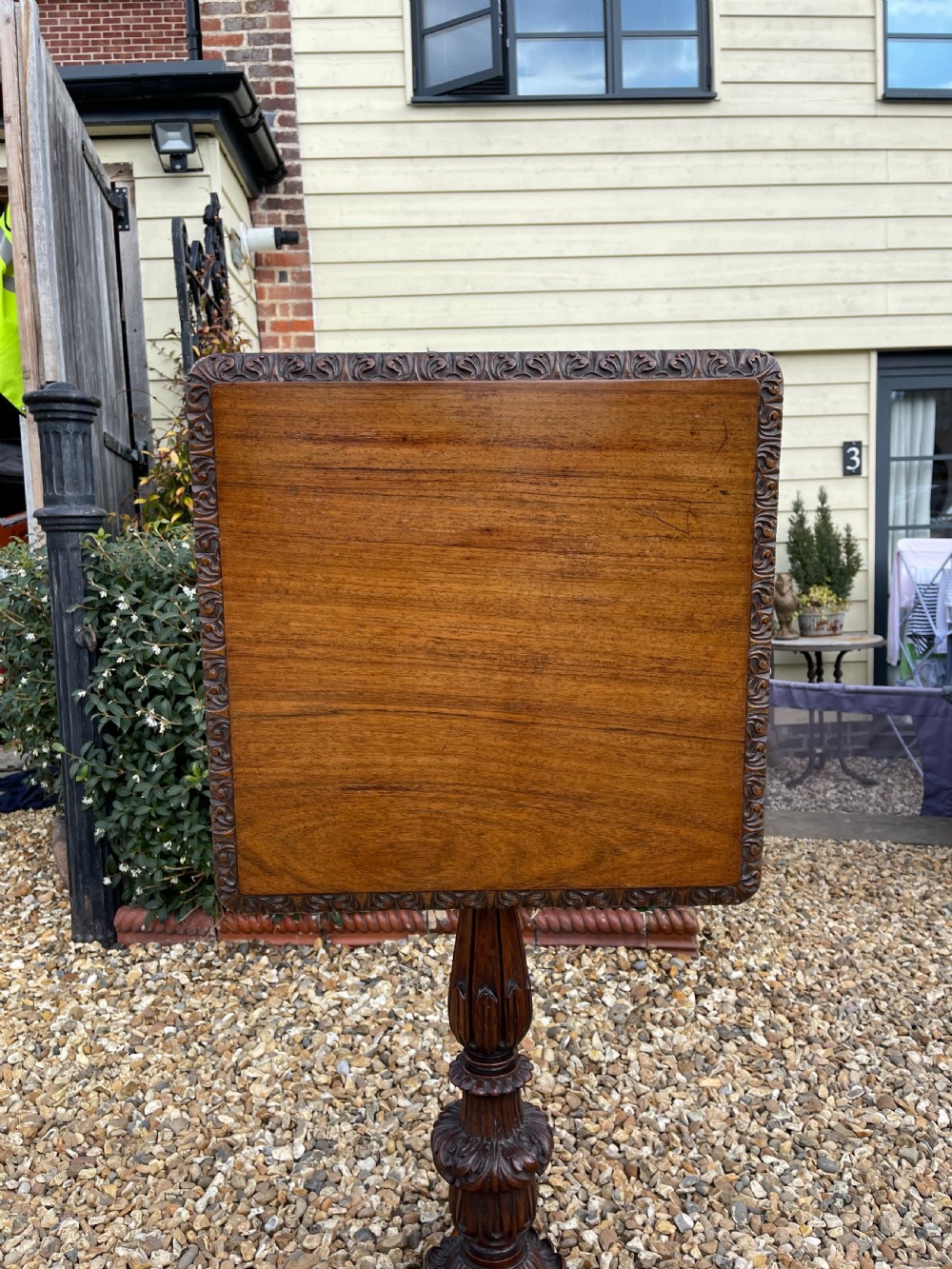 Matched pair of Anglo Indian Padauk tables  View VIII