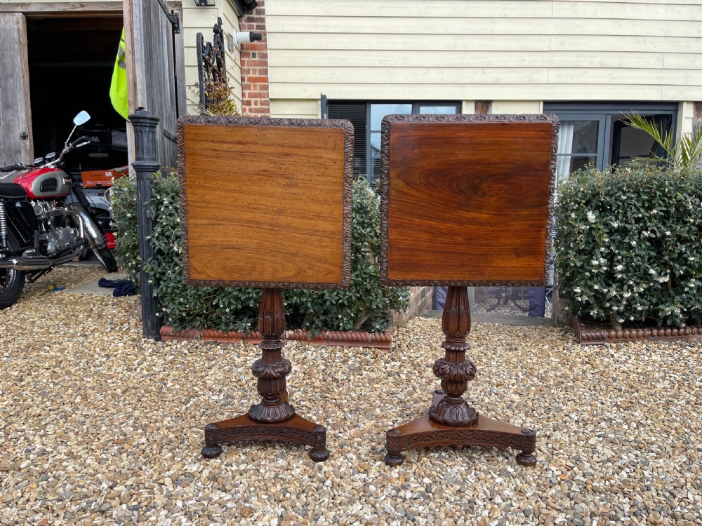 Matched pair of Anglo Indian Padauk tables  View XII