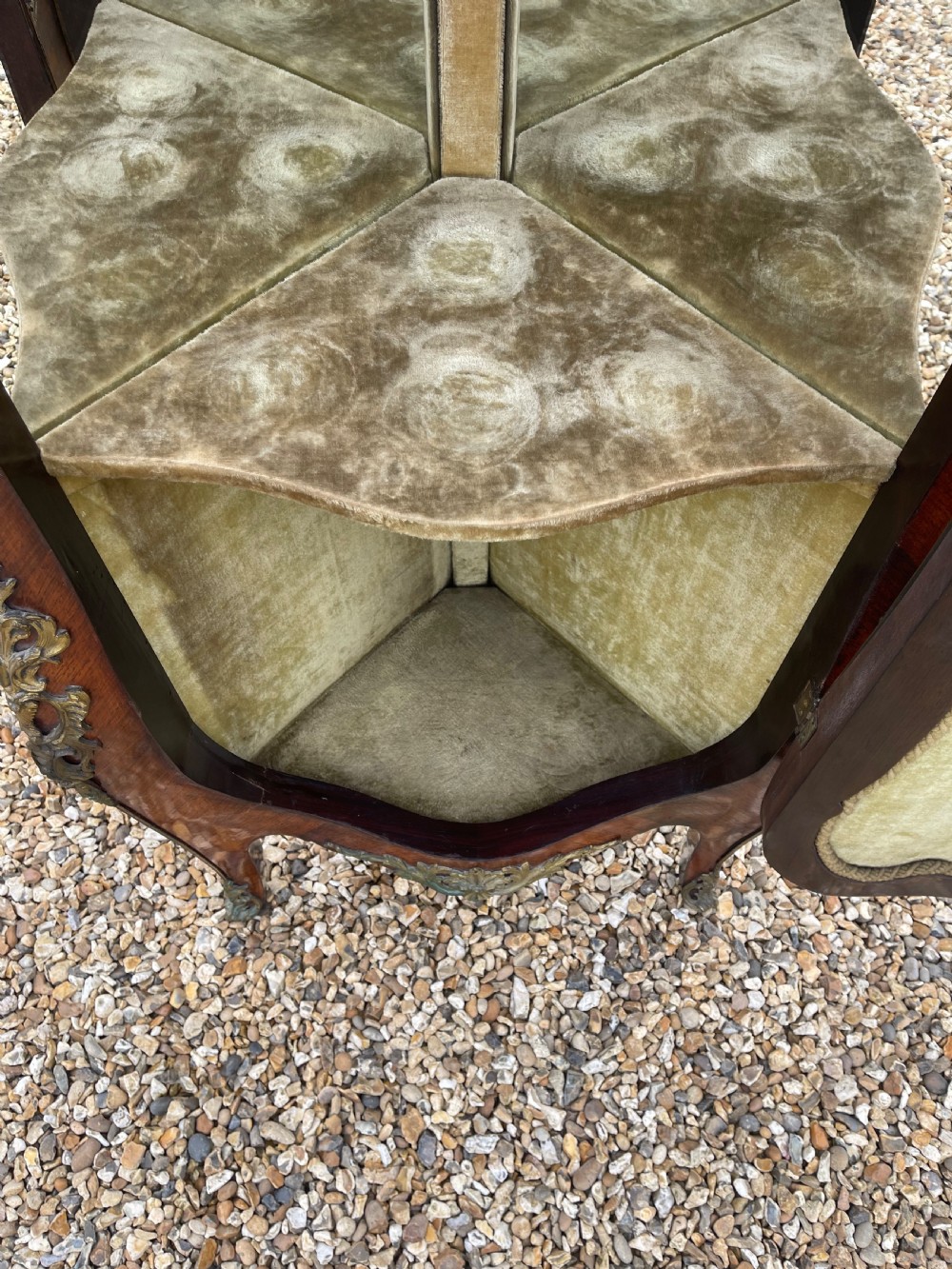 French Vernis Martin corner vitrine cabinet  View VIII