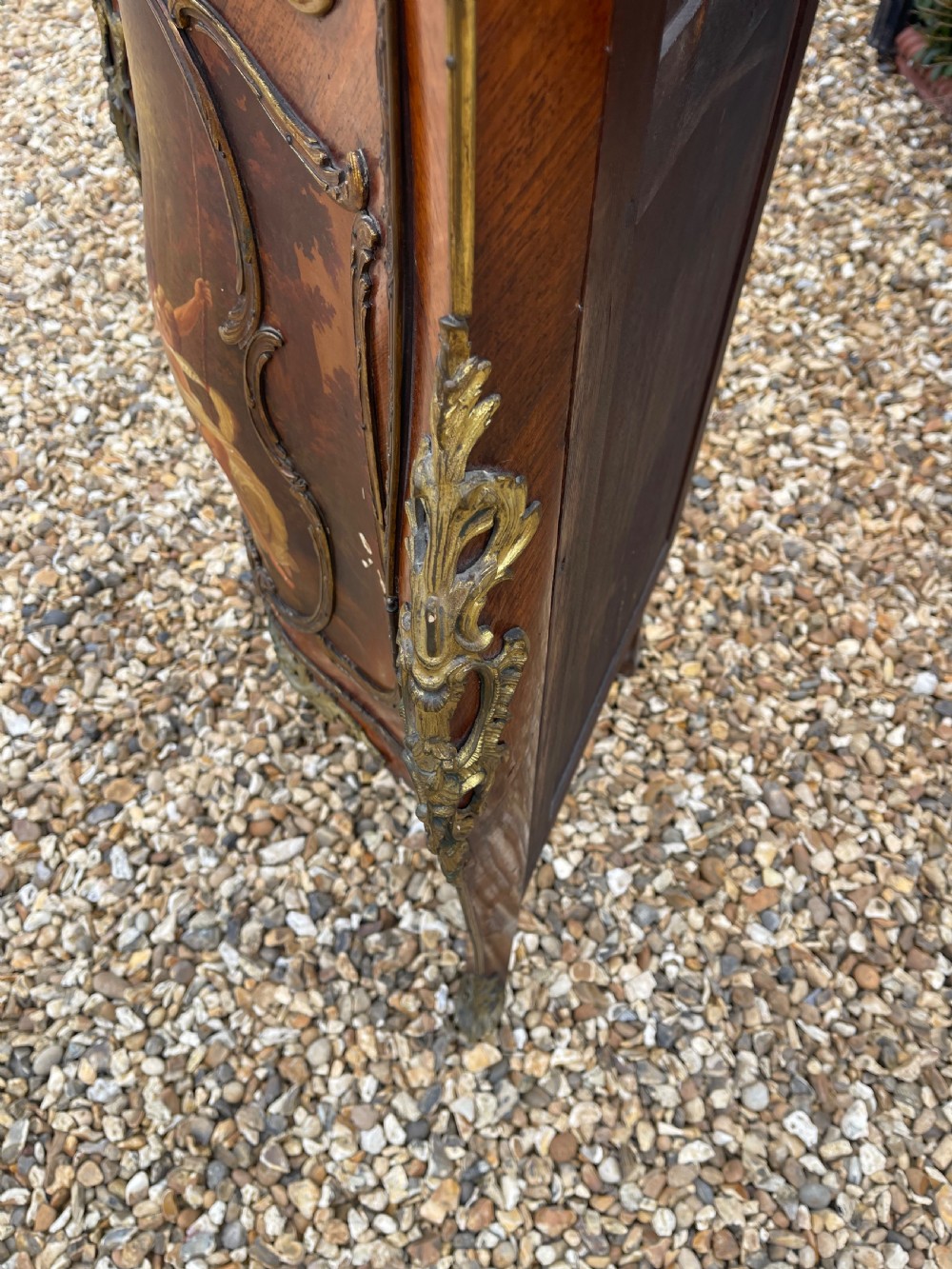 French Vernis Martin corner vitrine cabinet  View X