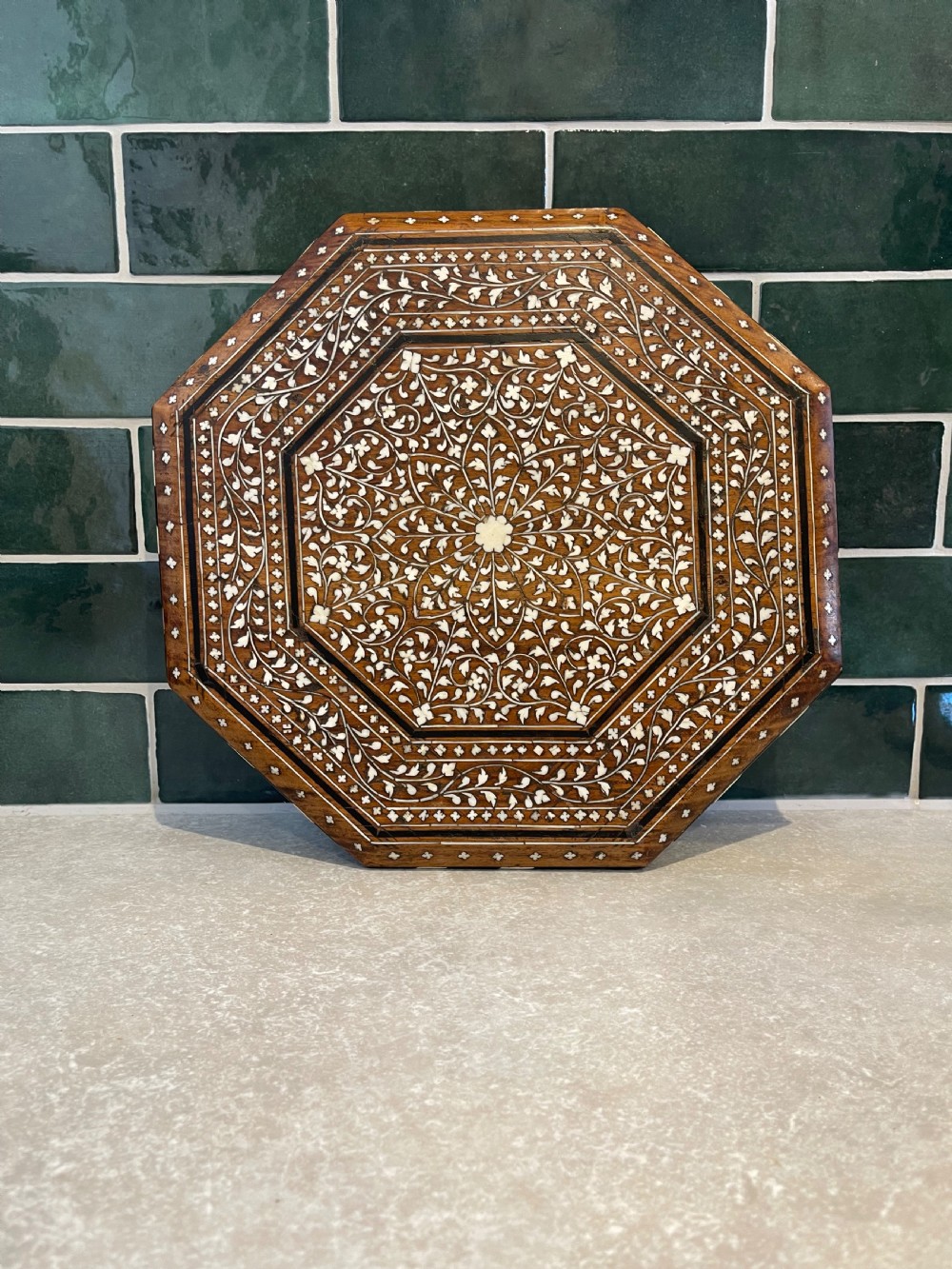 Diminutive bone inlaid Hoshiarpur table View II