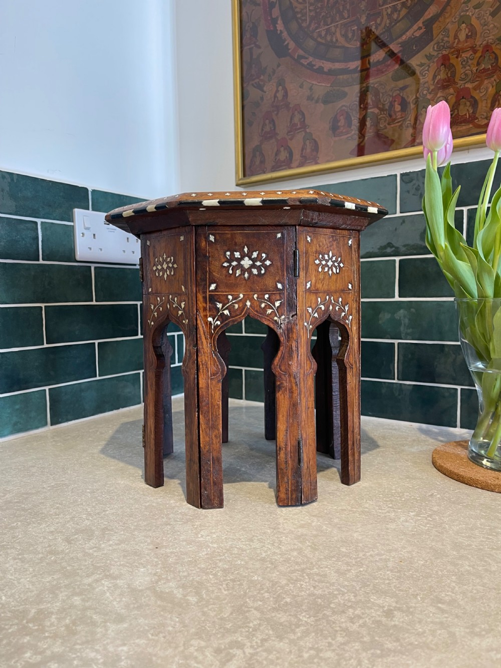 Diminutive bone inlaid Hoshiarpur table View IV