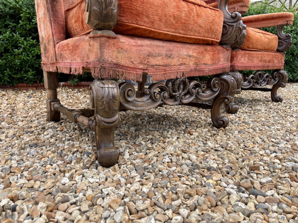 Pair of large walnut armchairs  View VII
