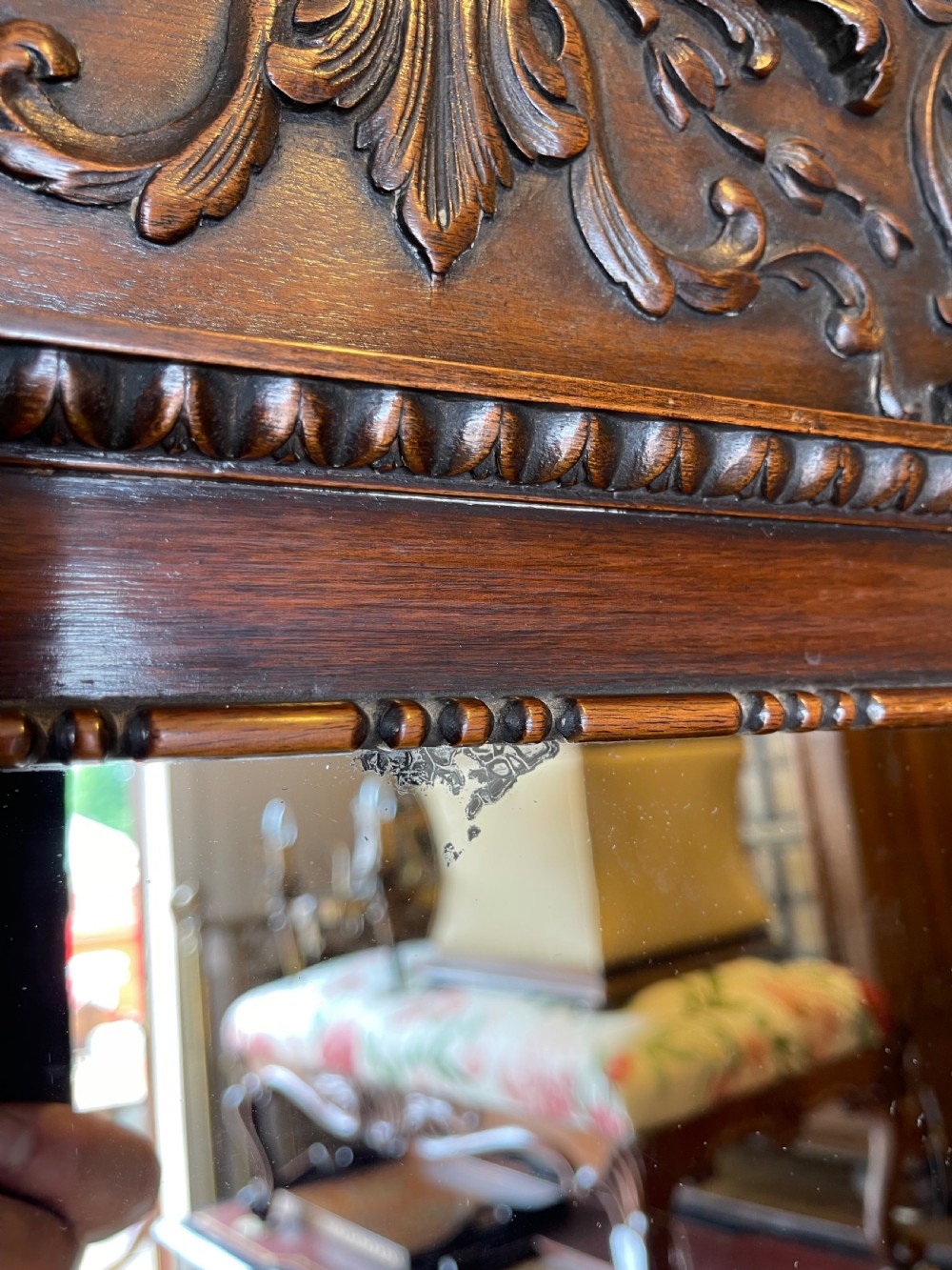 Georgian style mahogany mirror  View III