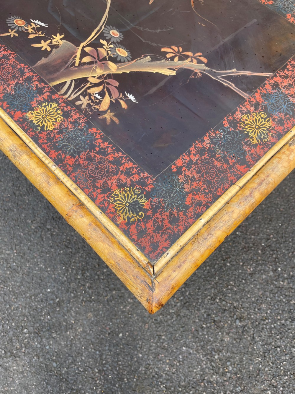 Victorian lacquered bamboo table  View II
