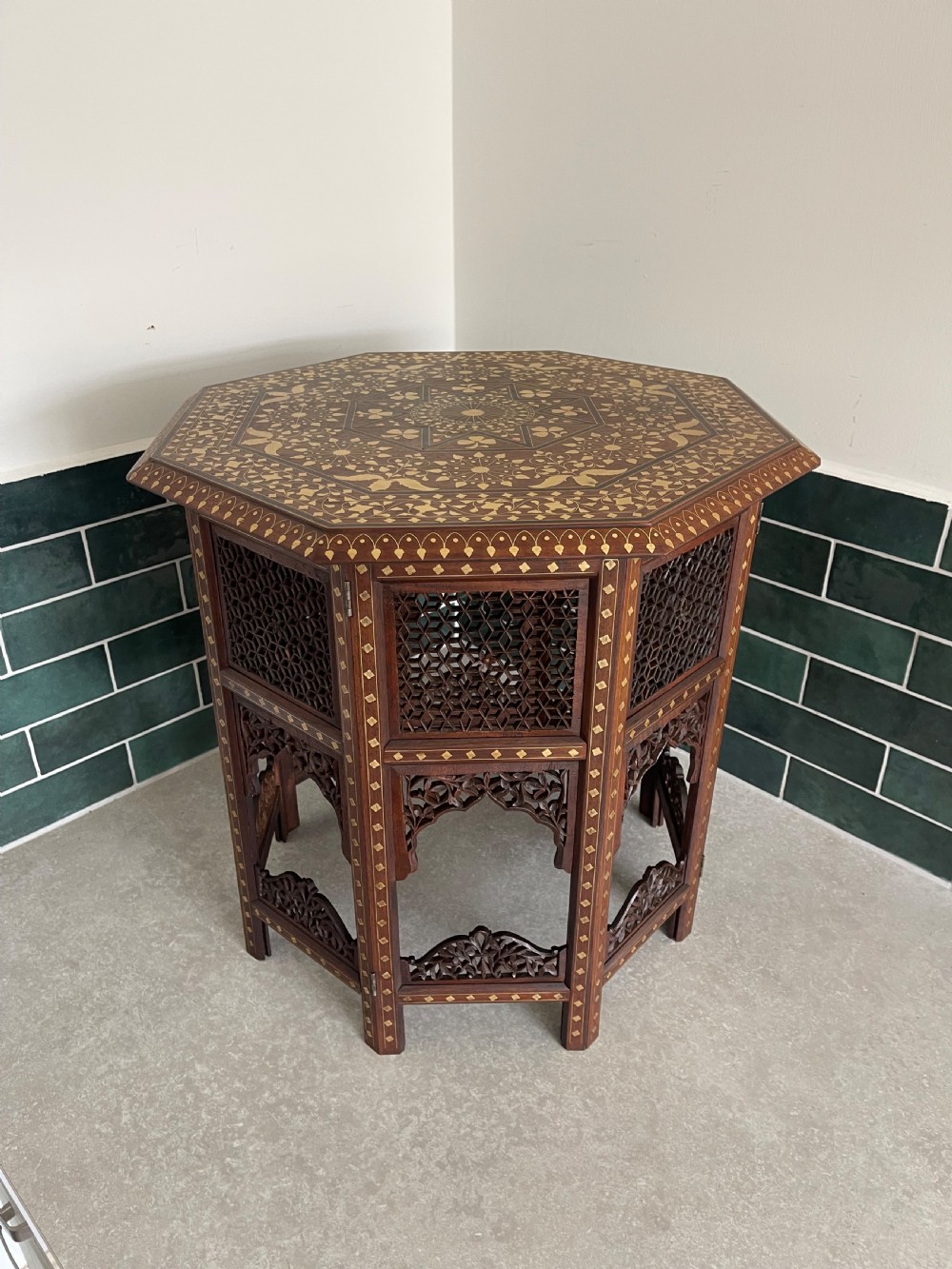 Brass inlaid Hoshiarpur table 