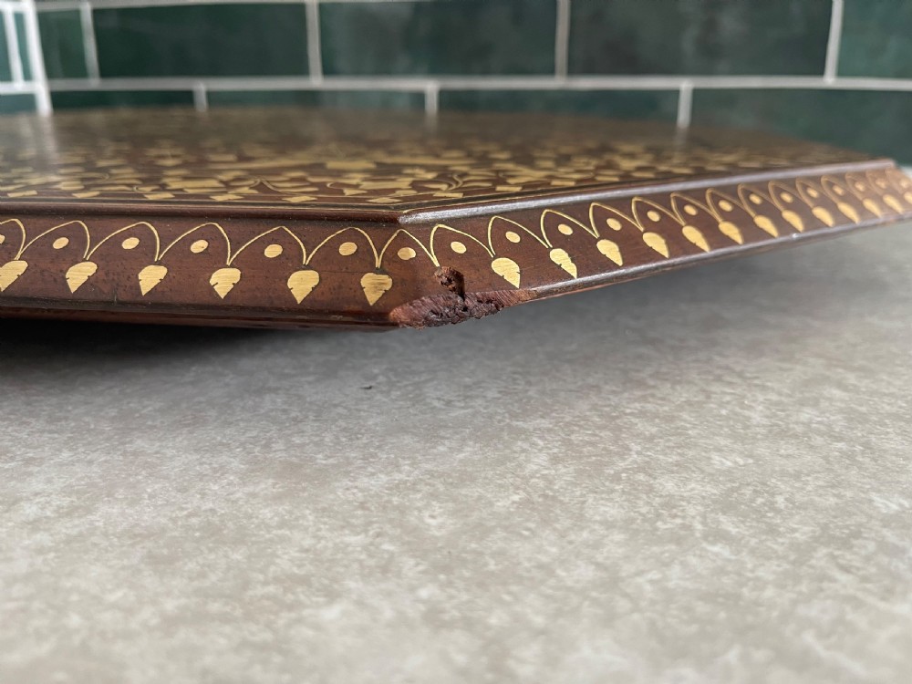 Brass inlaid Hoshiarpur table  View III