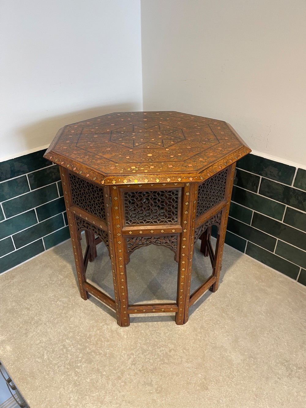 Brass inlaid Hoshiarpur table 