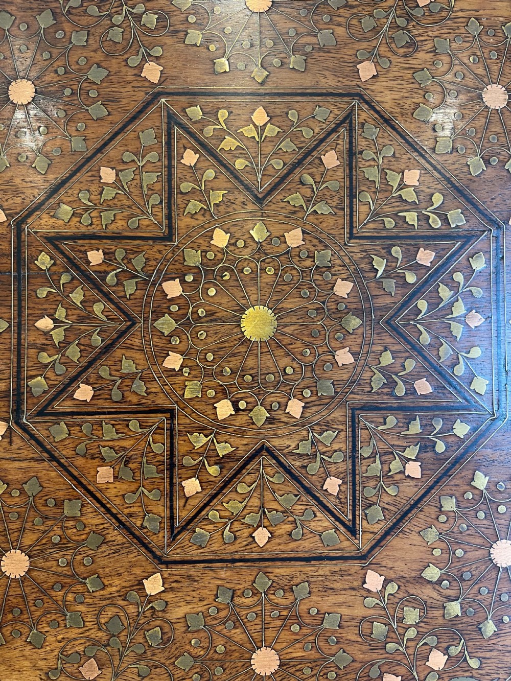 Brass inlaid Hoshiarpur table  View III