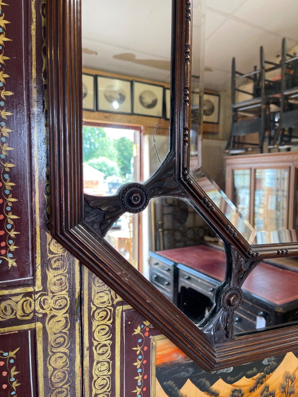 Nineteenth Century mahogany margin mirror  View II