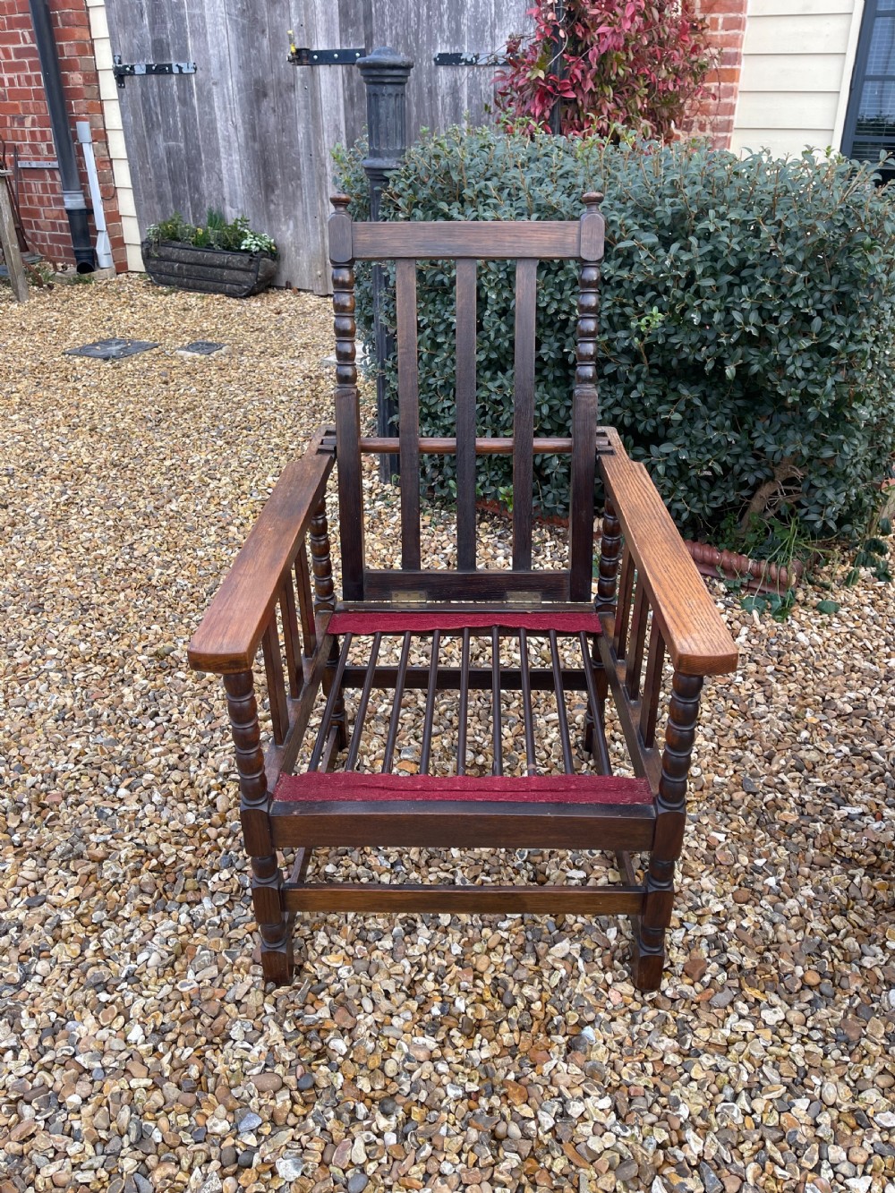 Pair of oak reclining armchairs  View III