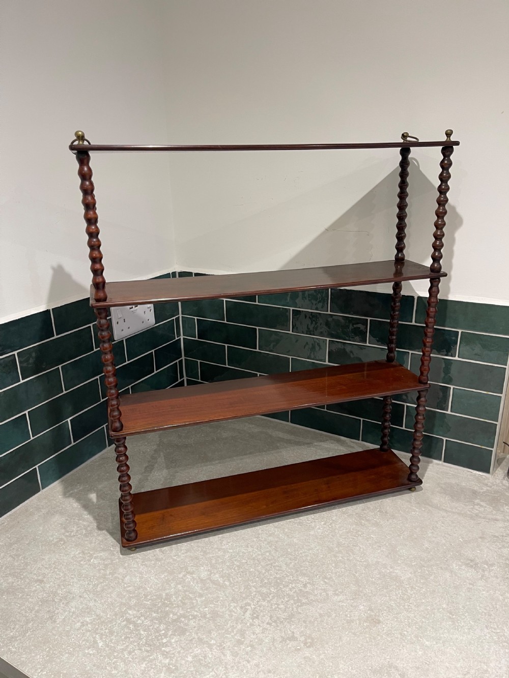 Nineteenth century bobbin hanging shelves 