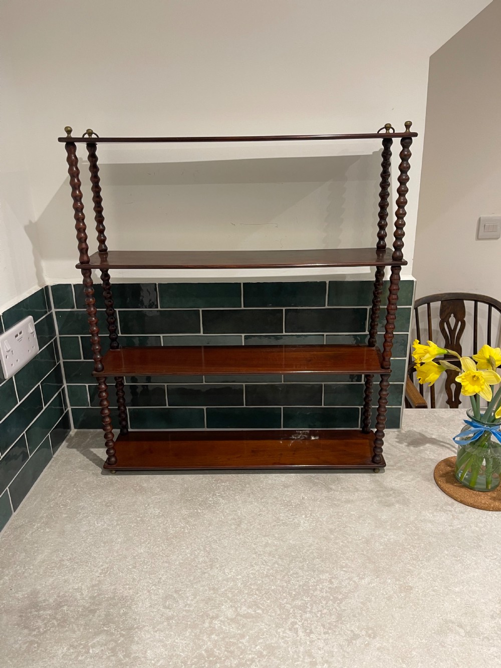 Nineteenth century bobbin hanging shelves  View IV