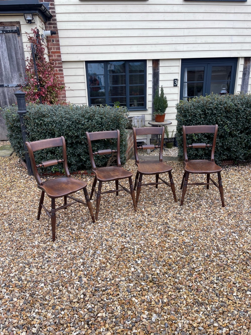 Set of four Victorian Oxford chairs 