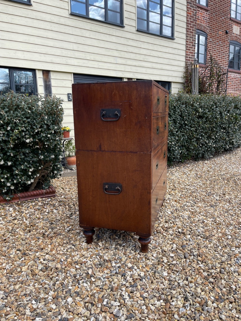 Neat sized mahogany campaign chest  View VIII