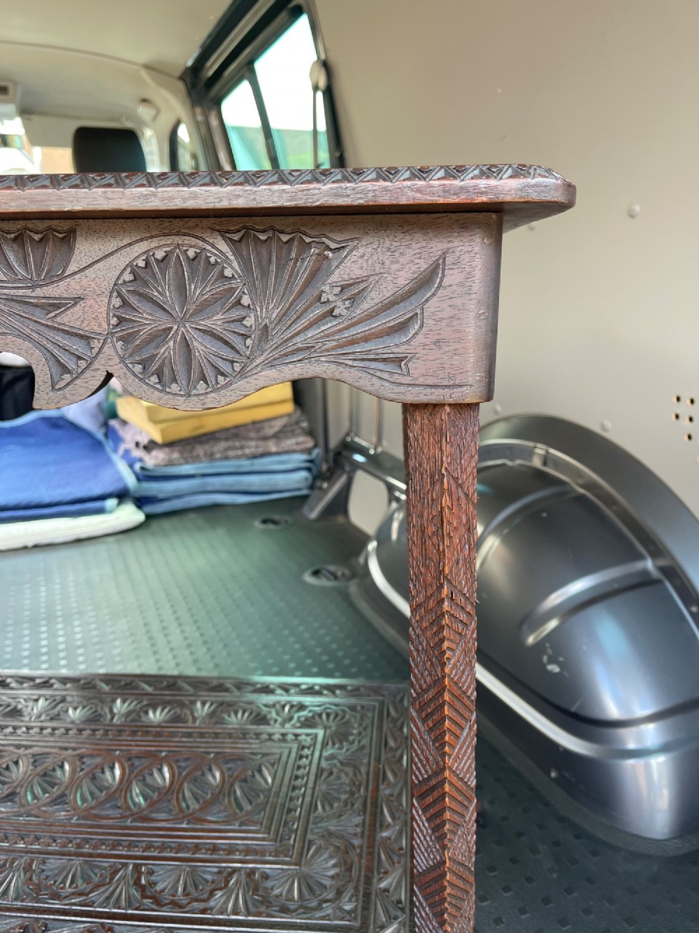 Scottish chip carved table View VI