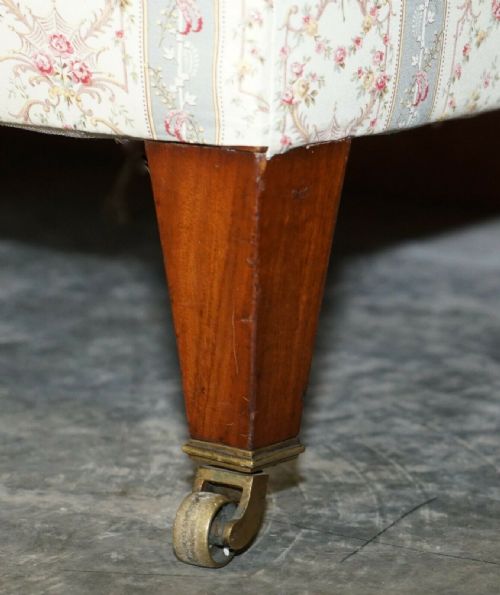 ANTIQUE HOWARD SONS PORTARLINGTON LARGE SOFA ORIGINAL TICKING UPHOLSTERY - ADDITIONAL PHOTO 6