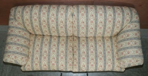 ANTIQUE HOWARD SONS PORTARLINGTON LARGE SOFA ORIGINAL TICKING UPHOLSTERY - ADDITIONAL PHOTO 7